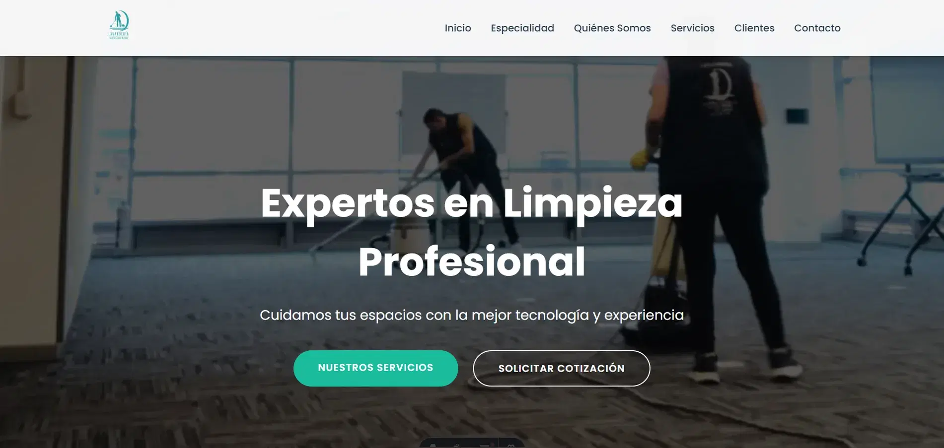 Home page of the previous Lavandería Sandra Guzmán Hurtado website